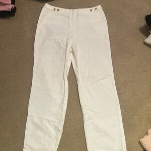 Vintage 1990s White Cotton Rafaella Pants Size 12.